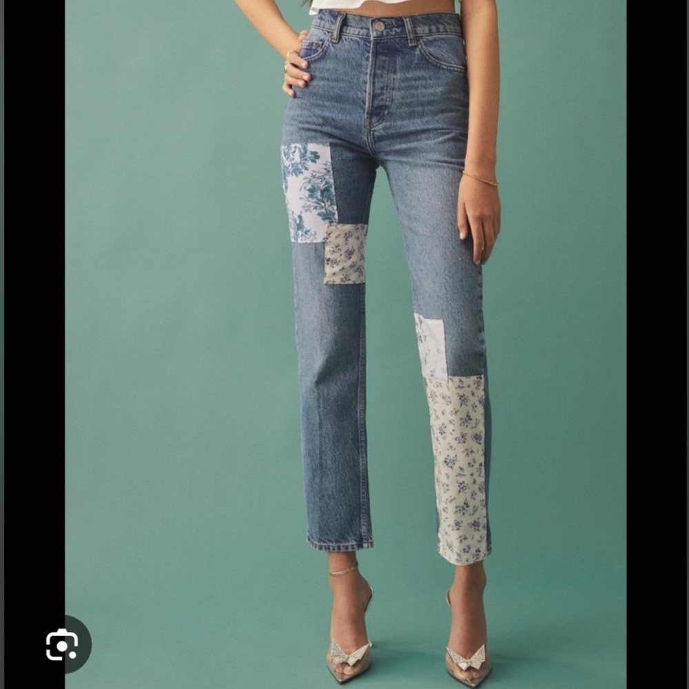 Reformation Cynthia Patchwork Denim size 26